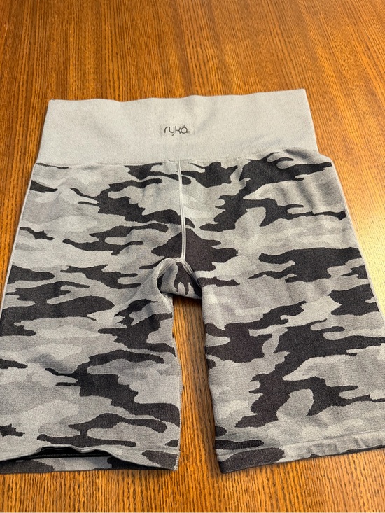 Ryka Pants - Ryka Black and Gray Camo Biker Shorts